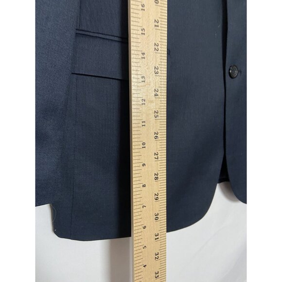 Van Heusen Traveler Mens Blazer Jacket 42L Navy Blue Two-Button Suit Coat - Picture 8 of 16